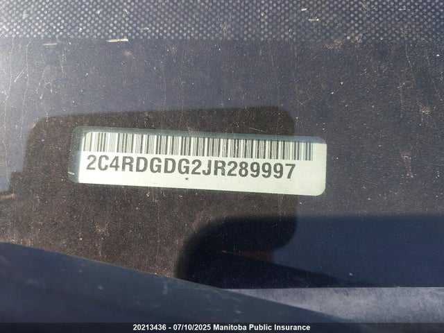 2C4RDGDG2JR289997 Dodge 2018