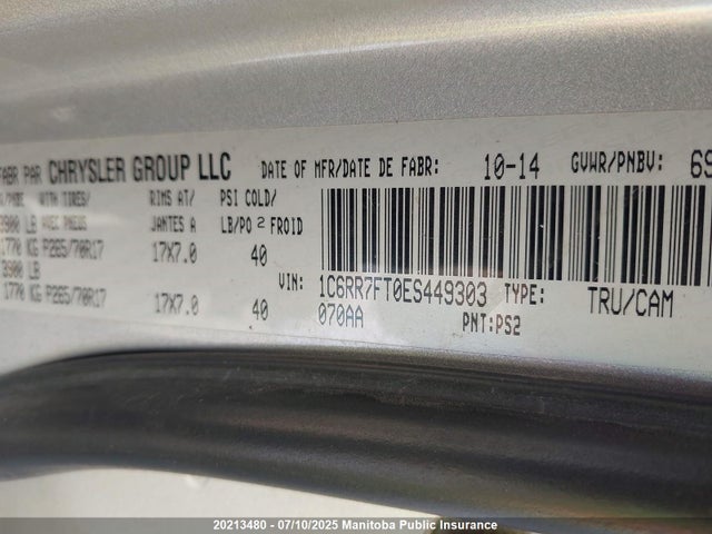 Dodge 2014 2014 1C6RR7FT0ES449303 Image 9