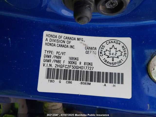 Honda Civic Lx 2016 2HGFC2F50GH017727 Image 26