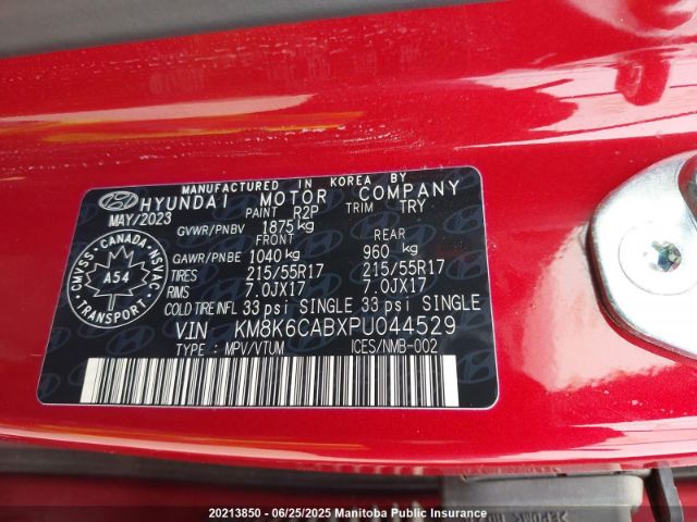 KM8K6CABXPU044529 Hyundai mpi nu pe