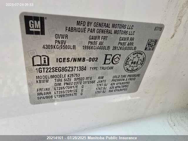 1GT22SEG8GZ371384 GMC l96 - flexible fuel (gas/ethanol), sfi iron