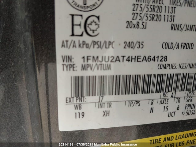 1FMJU2AT4HEA64128 Ford 3.5l gtdi ffv/gasoline