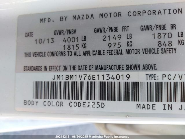JM1BM1V76E1134019 Mazda pe