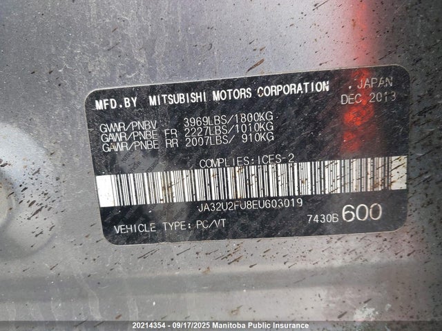 JA32U2FU8EU603019 Mitsubishi dohc mivec