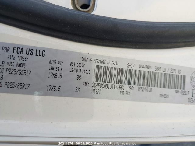 3C4PDCAB1JT172661 Dodge 2018