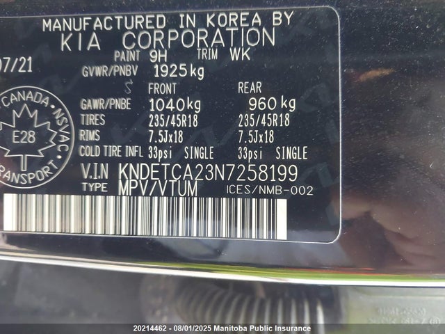 KIA gamma, t-gdi 2022 KNDETCA23N7258199 Image 9