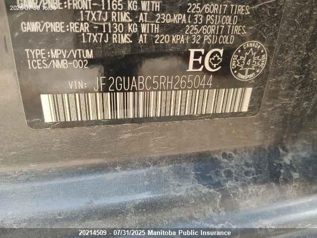 JF2GUABC5RH265044 Subaru na