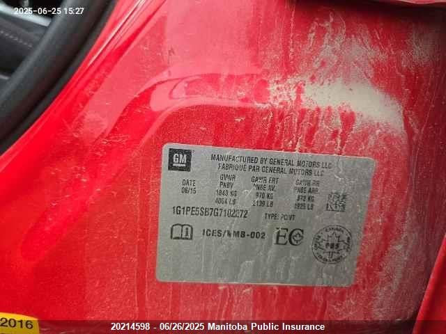 1G1PE5SB7G7102272 Chevrolet luv - vvt, alum, e85 max