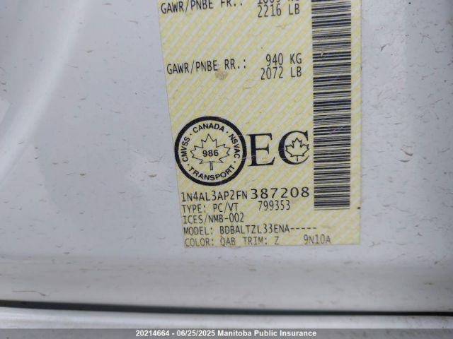 1N4AL3AP2FN387208 Nissan 2015