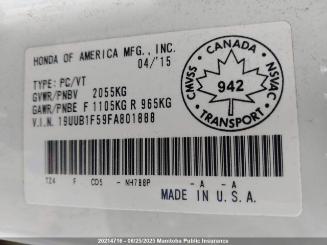 19UUB1F59FA801888 Acura k24w7