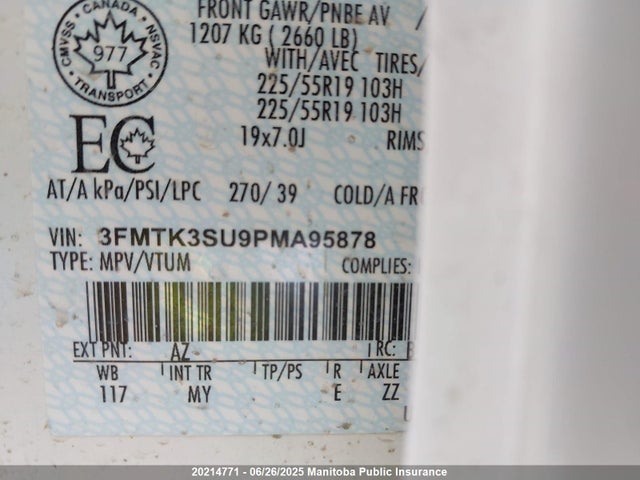 3FMTK3SU9PMA95878 Ford 2023