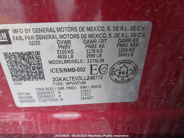 3GKALTEV3LL248773 GMC lyx