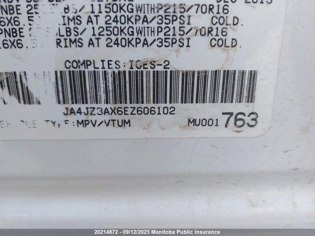 JA4JZ3AX6EZ606102 Mitsubishi sohc mivec