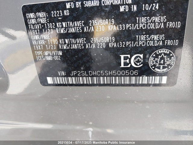 JF2SLDHC5SH500506 Subaru na