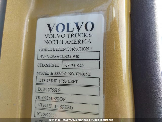 Volvo d13 2020 4V4NC9EH2LN251940 Image 9