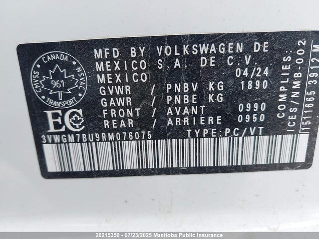 3VWGM7BU9RM076075 Volkswagen tsi