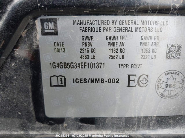 1G4GB5G34EF101371 Buick lfx