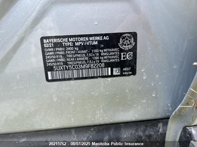 5UXTY5C03M9F82208 BMW X3
