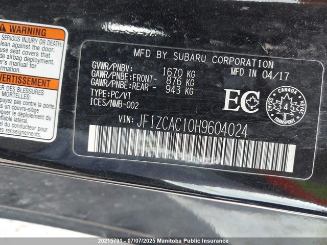 JF1ZCAC10H9604024 Subaru na