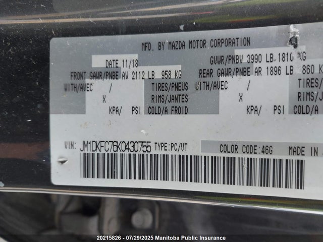 JM1DKFC76K0430755 Mazda pe