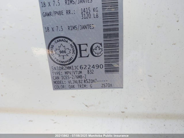 5N1DR2MM1JC622490 Nissan 2018