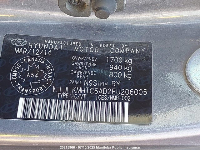 Hyundai dohc gdi gamma 2014 KMHTC6AD2EU206005 Image 9