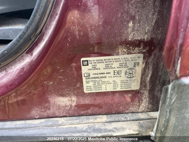 Chevrolet luv - mfi, vvt: variable valve timing, e85 max, alum 2017 3GNCJKSB4HL248438 Image 9