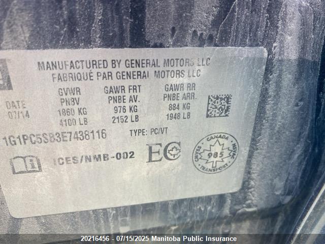 Chevrolet LUV 2014 1G1PC5SB3E7438116 Image 9