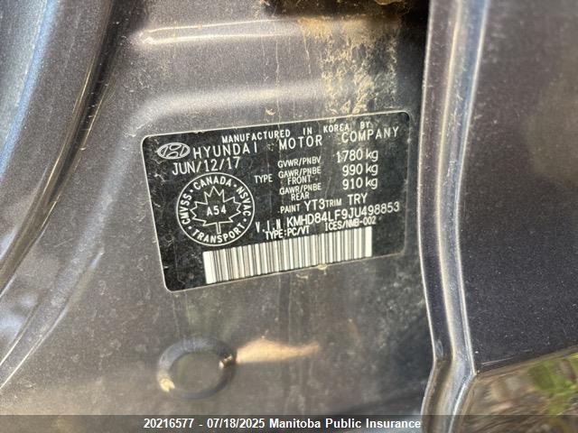 KMHD84LF9JU498853 Hyundai mpi nu