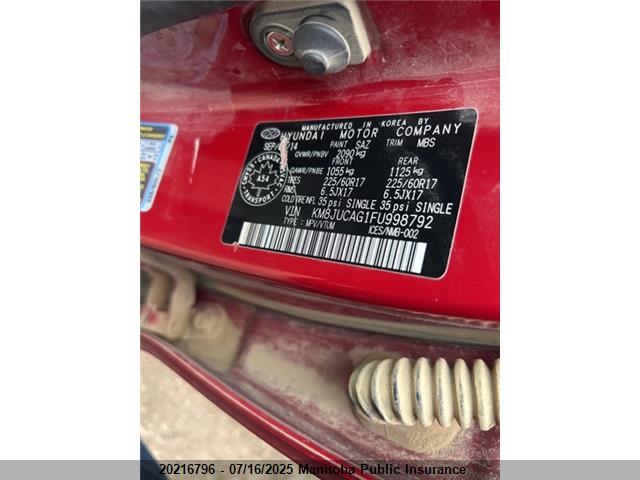 KM8JUCAG1FU998792 Hyundai dohc gdi theta ii