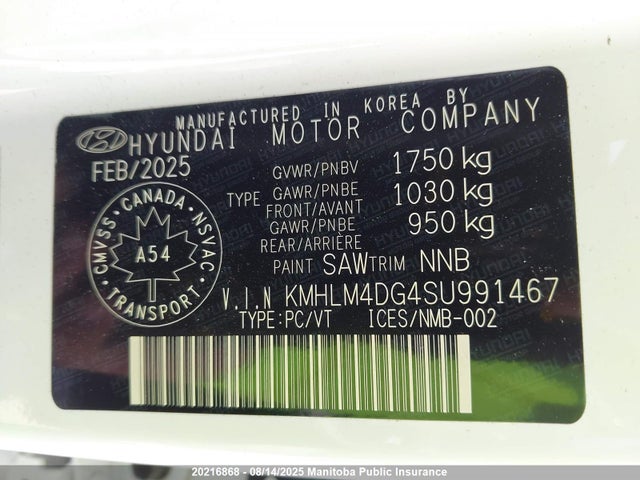 Hyundai mpi nu pe 2025 KMHLM4DG4SU991467 Image 9