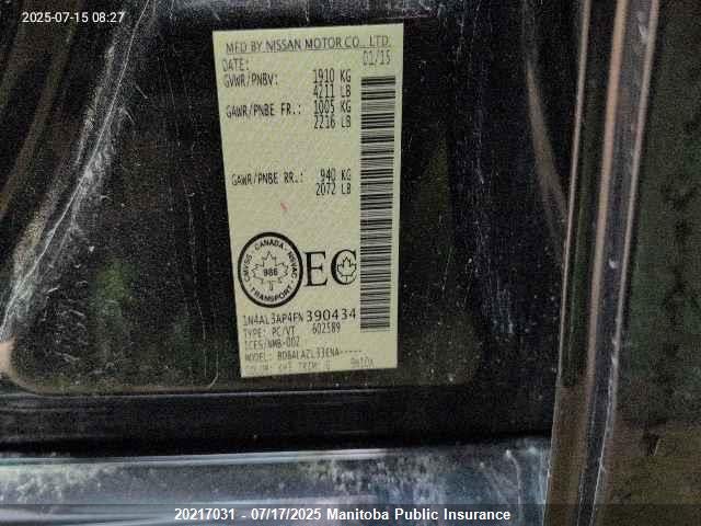1N4AL3AP4FN390434 Nissan 2015