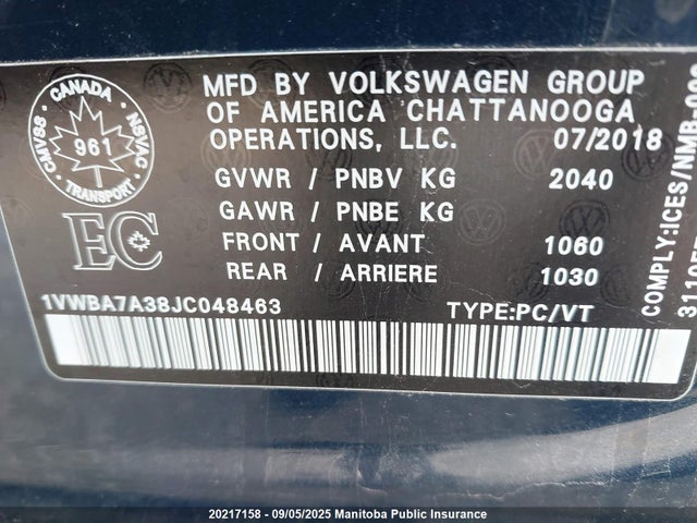 Volkswagen tsi 2018 1VWBA7A38JC048463 Image 9