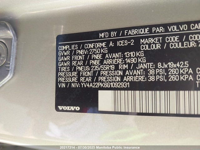 YV4A22PK6G1092931 Volvo b4204t27