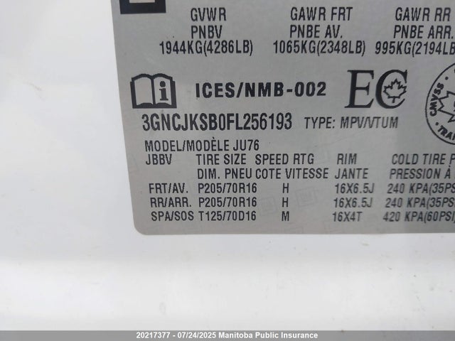 3GNCJKSB0FL256193 Chevrolet LUV