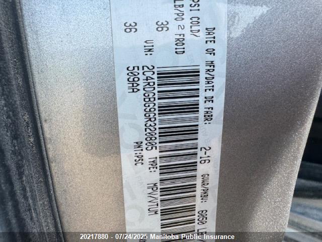 Dodge 2016 2016 2C4RDGBG9GR320805 Image 9