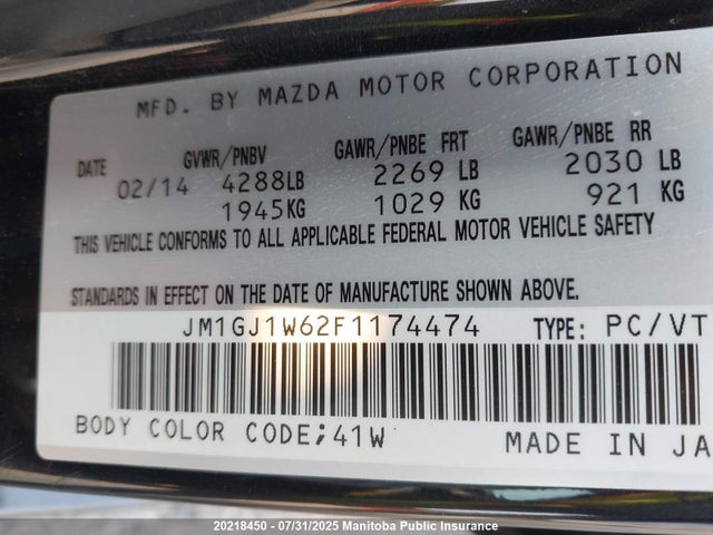 JM1GJ1W62F1174474 Mazda py