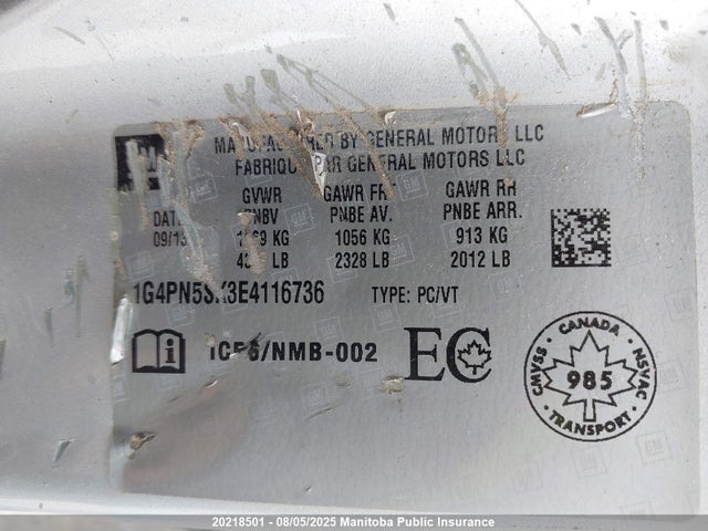 1G4PN5SK3E4116736 Buick lea