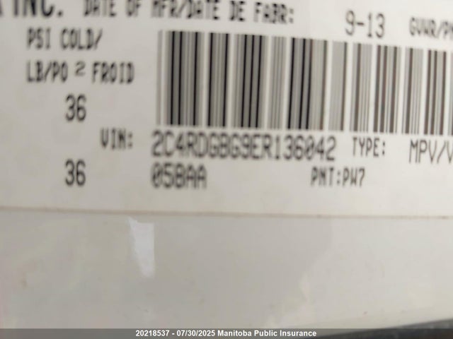 Dodge Grand Caravan 2014 2C4RDGBG9ER136042 Image 9