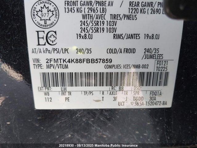 Ford 2015 2015 2FMTK4K88FBB57859 Image 9