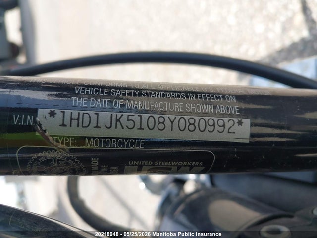 2008 Harley Davidson Fxcwc Rocker C მანქანა იყიდება აუქციონზე, vin: 1HD1JK5108Y080992, აუქციონის ნომერი: 20218948
