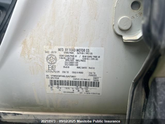 1FMSK8FH6LGA73881 Ford Explorer