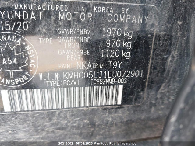 KMHC05LJ1LU072901 Hyundai 2020