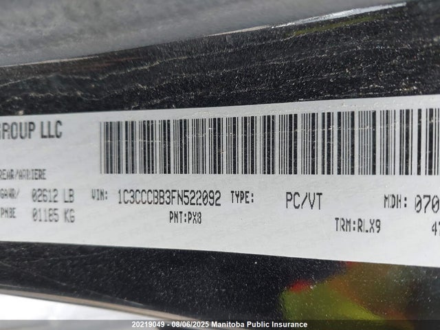 1C3CCCBB3FN522092 Chrysler 2015