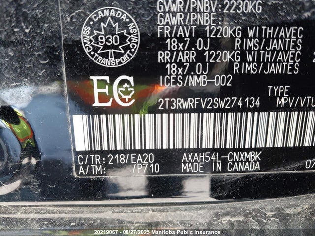 Toyota a25a-fxs 2025 2T3RWRFV2SW274134 Image 9