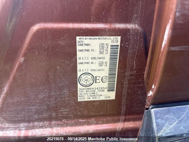 5N1AZ2MH9JN142854 Nissan 2018