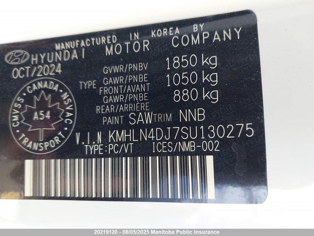 KMHLN4DJ7SU130275 Hyundai gdi kappa