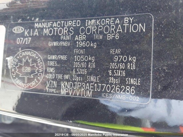KIA motor (3-phase ac) 2018 KNDJP3AE1J7026286 Image 9