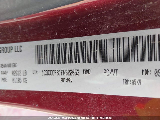 1C3CCCFB1FN522053 Chrysler 200