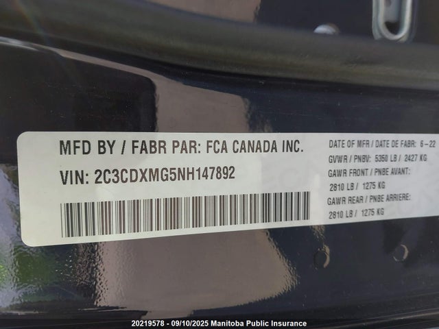 2C3CDXMG5NH147892 Dodge Charger